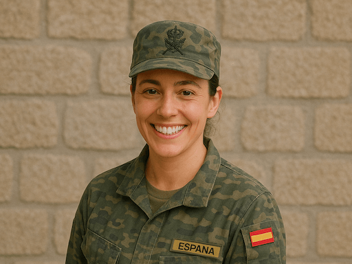 Soldado del Ejército de Tierra sonriendo